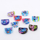 Lot 100 Pcs Cartoon Stich Random Mix Acrylic Children Rings Gifts 15mm