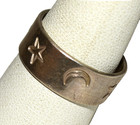 Vintage Engraved Stars And Moons Sterling Silver Band Ring 5 1 Grams Size 8