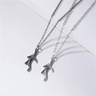 Demon Dragon Wing Love Heart Pendant Necklace Matching Charm Love Heart Feather