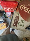 Vintage Original Metal Coca Cola Flange Sign 1952 Ice Cold