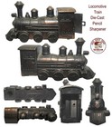 Vintage Lot 3 Train Pencil Sharpeners Cable Car Bullet Locomotive Diecast Metal