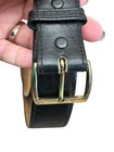 Men s Black Leather Dress Belt Single Prong Gold Buckle Belt Glove Leather Suede