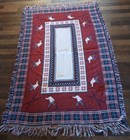 Fair Isle Ski Christmas Holiday Reversible Large Throw Twin Size Blanket  Fringe
