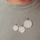  925 Sterling Silver Aztec Calendar Pendant Necklace  available In Size S m l 