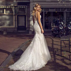 Mermaid Wedding Dress Customized Illusion V-neck Bridal Wedding Gown