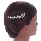 Bridal  Wedding  Prom  Party Silver Tone Clear Austrian Crystal Floral Side