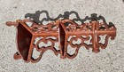 Vintage Scroll Cut Fretwork Mahogany Wall Counter Top Corner Knick Knack Shelf