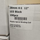 28mm Black 4 1 Pitch Spiral Binding Coil 12  - 100pk