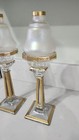 2 Heisey Gold 3 Pc Candleholder Shade Fairy Lamp Lites