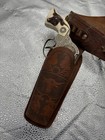 Pair Of Vintage 1950s Texan Vintage Cap Gun W  Leather Belt   Holster