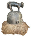 250528 - Old African Suku Helm Mask With Raffia Beard - Congo 