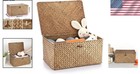 Rustic Rectangular Seagrass Basket With Lid - Perfect For Home Organization