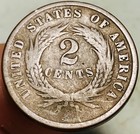 1864 Two Cent Piece 2c Civil War Date Large Motto Us Copper Coin Cc28419