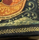 Antique vintage Palekh Russian Lacquer Miniature Hand Painted Hinged Box 5 5 