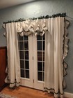 Vtg Jcpenney Cottagecore Floral Curtains  Ruffled Valance   Bows Green Blue Pink