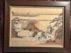 Kusumi Morikage  1610-1690  Wood Block Print  Three Samurai On Horse Back Scene
