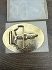New River Banking   Trust    black Gold Country    Belt Buckle Boxed Good Condition