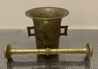 Solid Brass Mortar   Pestle Apothecary Pharmacy Medicine Grinding 3 6 Lbs 