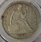 1871 Seated Dollar  Pcgs F15