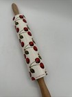 Williams Sonoma 18  Ceramic Rolling Pin Cherry Design  Htf Smooth Surface Euc