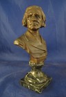 Franz Liszt Antique Bronze Bust On Marble Base - Signed By Hans Muller