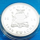 Zambia 1000 Kwacha 2014 Unc Amur Leopard Silver Plated Colorized Coin