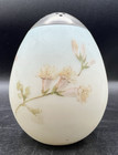 Mt Washington Glass-egg Shape Sugar Shaker muffineer-floral Enameled Decor 4 1 2