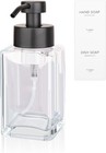 Foaming Soap Dispenser With Stainless Steel Pump  12oz Refillable Glass Liqui   