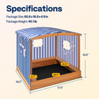 Large Kids Sandbox W  Canopy Wooden Sandpit W  Bench Seat Outdoor Play Box