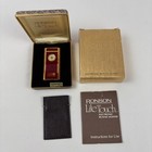 Ronson Lite Touch Electronic Butane Lighter 18 Karat Heavy Gold Electroplate