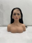 Natural Black Straight Human Hair Lace Front Glueless Wig  36 