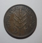 1927 Palestine 2 Mils British Mandate Coin High Grade Original Patina