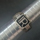 Antique vintage France Sterling Sliver   Black Onyx  ir  Ring Size 9 s