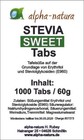 1000   300 Stevia Tabs No Bitters - Made In Germany Reb-a 97  -no Isomal