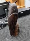 16  Hand Carved Wooden Owl Statue Sculpture Figurine Decor Art