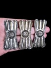 Vintage Navajo Repousse Starshot Sterling Silver Sew On Concho Butterflies Set