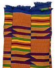 African Ashanti Kente Cloth  14882 Ghana Multicolor Cotton Handmade