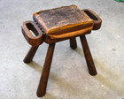 Antique Wood Foot Stool  Children s Bench  Wood Seat  cu121  Chalice Co 