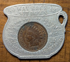 1906 Coney Island  New York Ny Chamber Pot Good Luck Encased Cent Penny Token