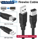 Herfair Firewire To Usb Cable 6-pin Ieee 1394-a Male To Usb 2 0 A Male Adapter C