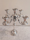 Gorham Strasbourg Sterling 5 Light Candelabra Rare Scrolled Branch   Drip Cups