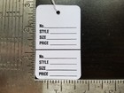100 White Price Tags W string Perforated 2 Part Merchandise Garment Coupon Large