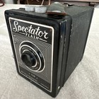 Vintage 1950 Pho-tak Corp Spectator Flash 120 Roll Film Metal Box Camera Works 