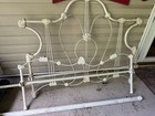 Vintage Iron Post Bed Frame Full Size Head Board Foot Board And Rails
