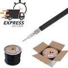 Rg6 Cable 1000ft Bulk Coaxial Wire Dual Shield 18awg Black Coax Satellite Tv