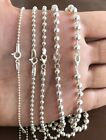 Solid Sterling Silver Bead Ball Chain Necklace All Sizes 925 925 Italian Made