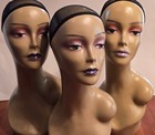 3 Three Very Nice     Female Used 18  Mannequin Wig Head Display