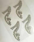 Craftbuddyus 4pcs 2in Self Adhesive Clear Diamante   Pearl Shoe Rhinestone Gems