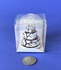     fashioncraft Cherry Blossoms Nib 3-tiered Cake Candle Bow 2009 Vintage China