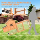 Chicken Coop Outdoor With Wheels  Mobile Hen House Wooden Poultry Cage With Run